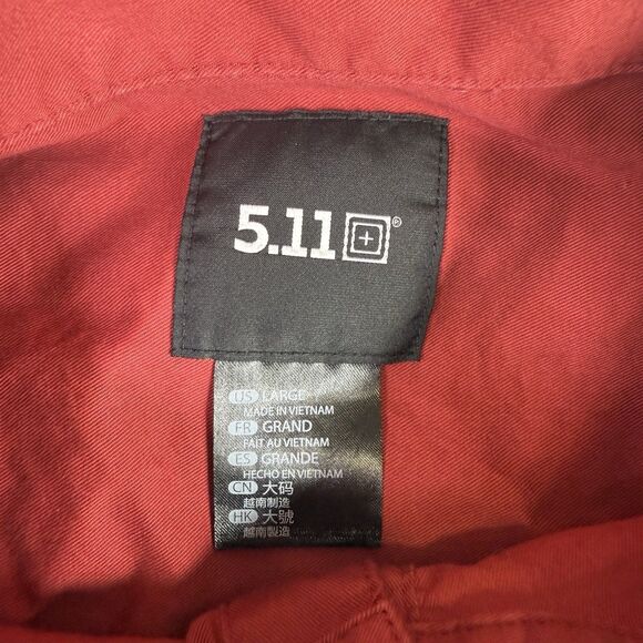 5.11 Tactical Shirt Men’s XL Red Snap Button Long Sleeve Military LEO - Picture 3 of 7